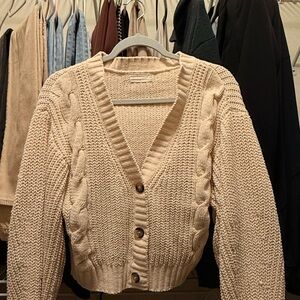 Urban Outfitters Cream Button-Up Cardigan